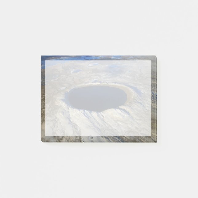 Aerial Pingualuit Crater, Quebec, Kanada. Post-it Block (Framsida)