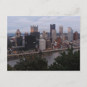 Aerial Pittsburgh Skyline vid sunset Vykort