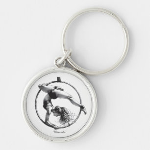 Aerial Ring Lyra Keychain Rund Silverfärgad Nyckelring