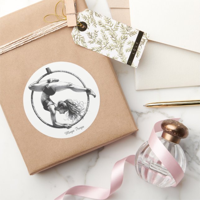 Aerial Ring Lyra Namn Runt Klistermärke (Gåvor)