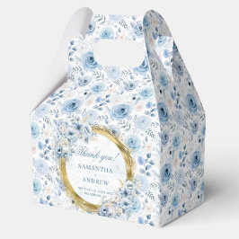 Aerial Romantic Bohemian Pastel Blue Guld Bröllop Presentaskar