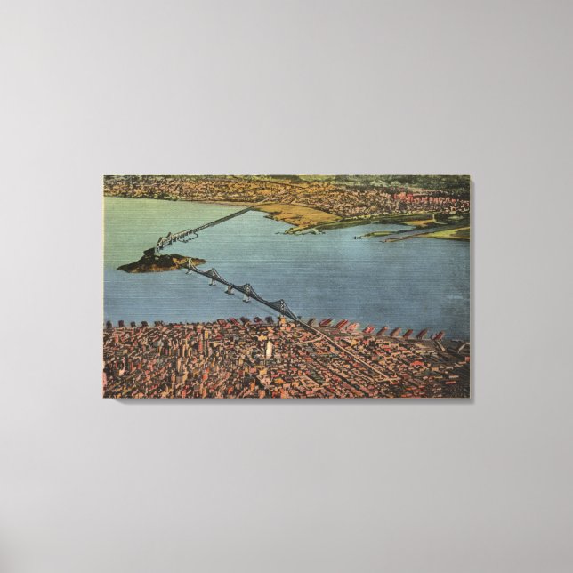 Aerial, San Francisco-Oakland Bay Bridge Canvastryck (Framsida)