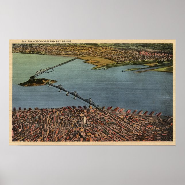 Aerial, San Francisco-Oakland Bay Bridge Poster (Framsidan)