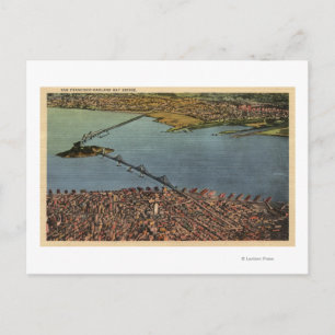 Aerial, San Francisco-Oakland Bay Bridge Vykort