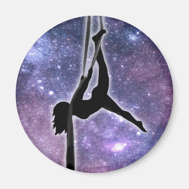Aerial Silke Dancer Silhouette Galaxy Magnet (Framsidan)