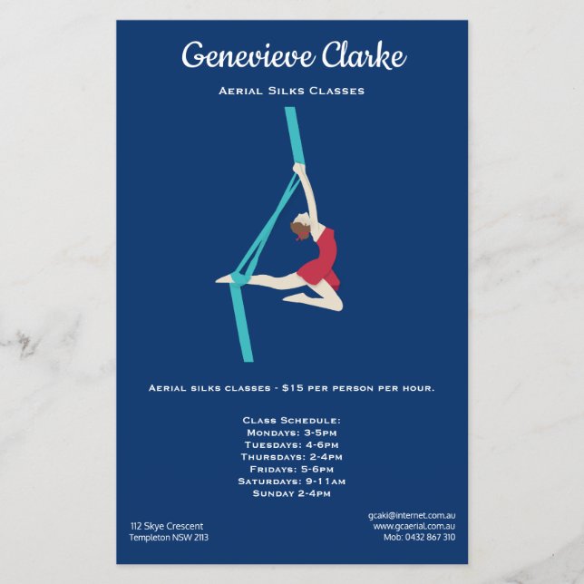 Aerial Silke Flygblad (Framsidan)