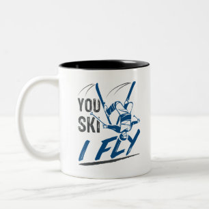 Aerial Skiing Freestyle Skier You Ski Fly Två-Tonad Mugg