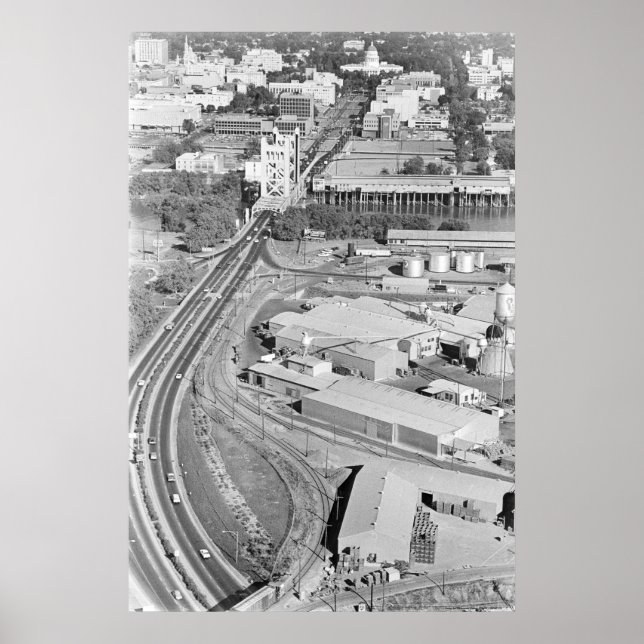 Aerial Torn Bridge Photo Poster (Framsidan)