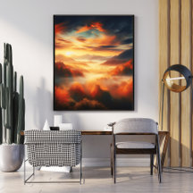 Aerial ungle Ligcape Red Träd & Black Cloud Sea