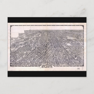Aerial View Karta of Atlanta Georgia (1919) Vykort