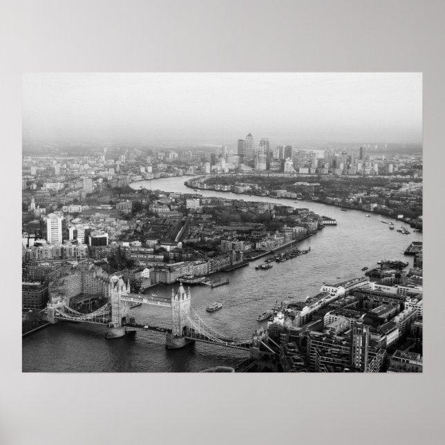 Aerial View London med Torn Bridge River Thames Poster (Framsidan)