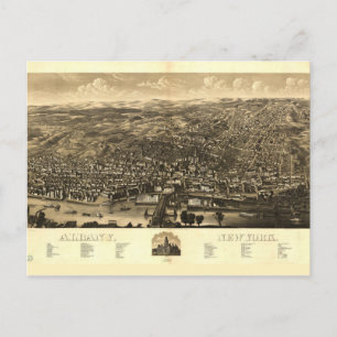 Aerial View of Albany, New York (1879) Vykort