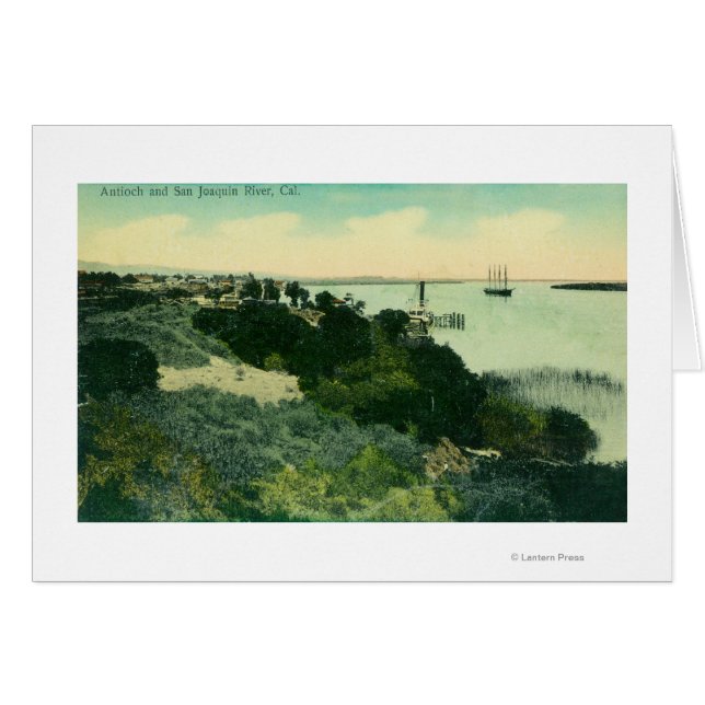 Aerial View of Antioch and San Joaquin River Hälsningskort (Framsidan Horizontal)