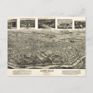 Aerial View of Asheville, North Carolina (1912) Vykort