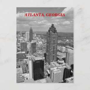 Aerial View of Atlanta, Georgia in Black and White Vykort
