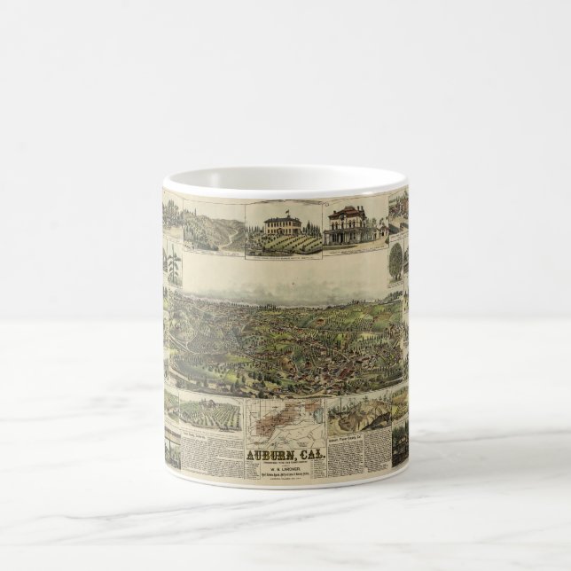 Aerial View of Auburn, Kalifornien (1887) Kaffemugg (Center)