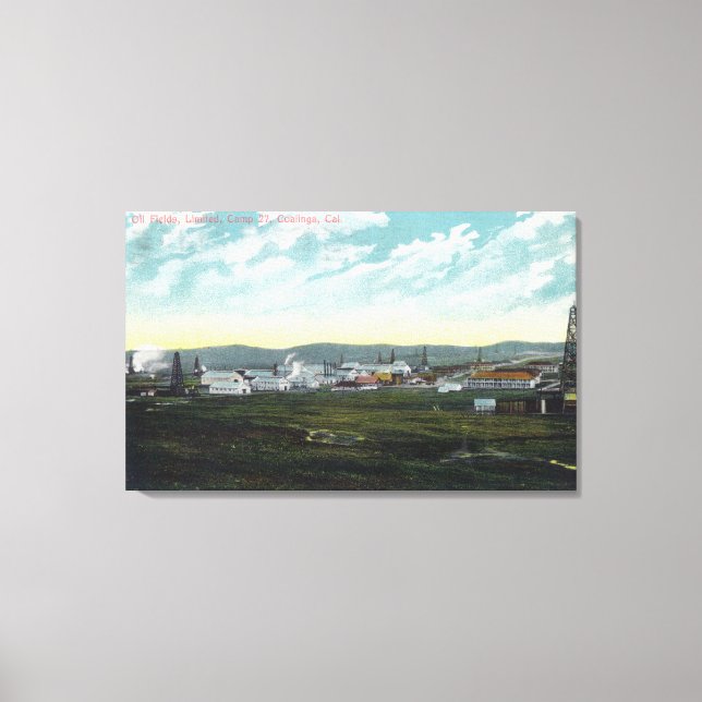 Aerial View of Camp 27 Oil FieldsCoalinga, CA Canvastryck (Framsida)