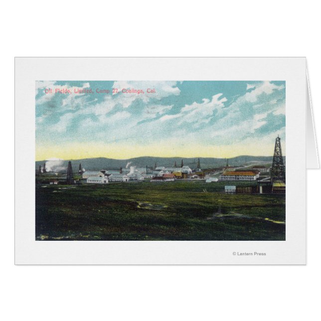 Aerial View of Camp 27 Oil FieldsCoalinga, CA Hälsningskort (Framsidan Horizontal)