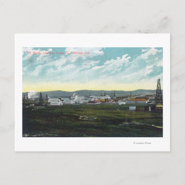 Aerial View of Camp 27 Oil FieldsCoalinga, CA Vykort (Framsida)