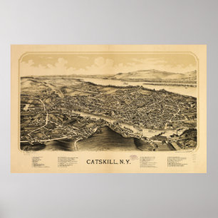 Aerial View of Catflight, New York (1889) Poster