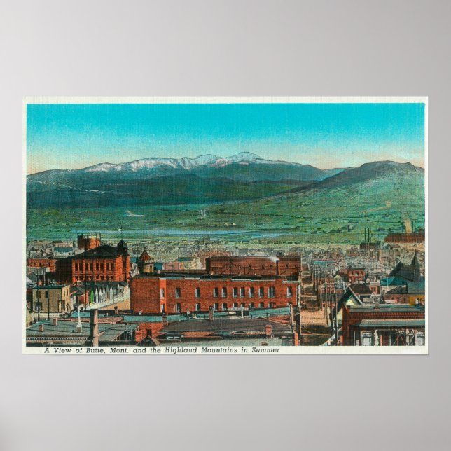 Aerial View of City and Highland Mountain Poster (Framsidan)