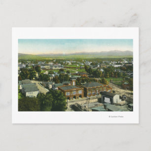 Aerial View of City, Fire Station & Municipal Vykort