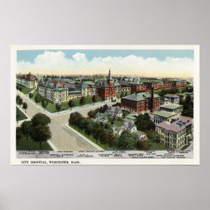 Aerial View of City Hospital Poster
