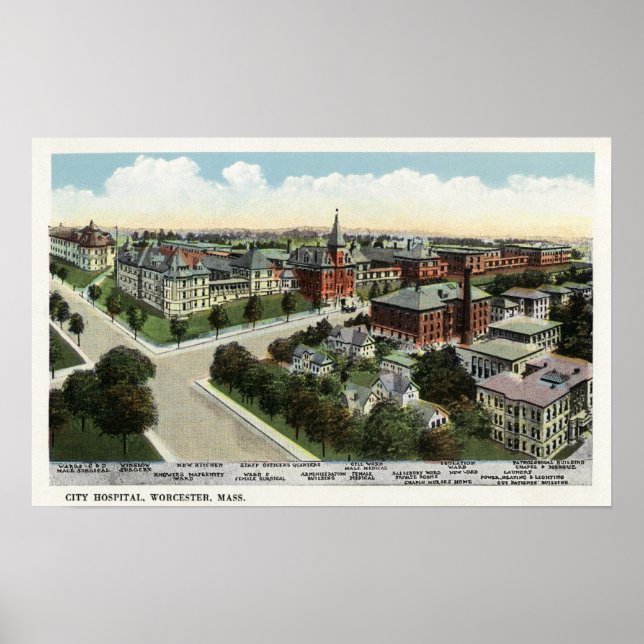 Aerial View of City Hospital Poster (Framsidan)