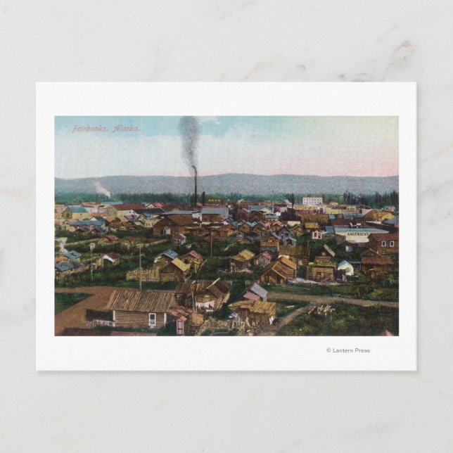 Aerial View of CityFairbanks, AK Vykort (Framsida)