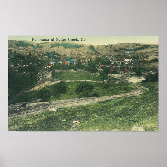 Aerial View of CitySutter Bäck, CA Poster (Framsidan)