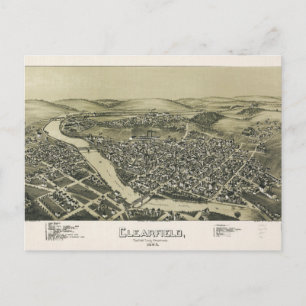 Aerial View of Clearfield, Pennsylvania (1895) Vykort