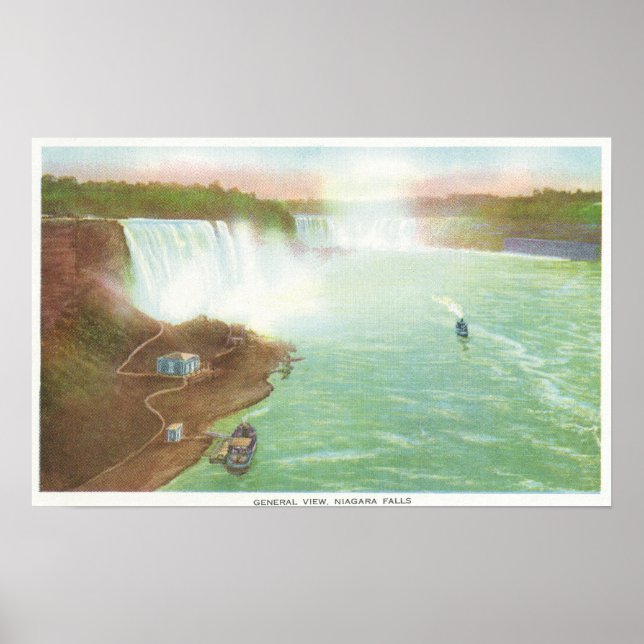 Aerial View of Entire Niagara Falls Poster (Framsidan)