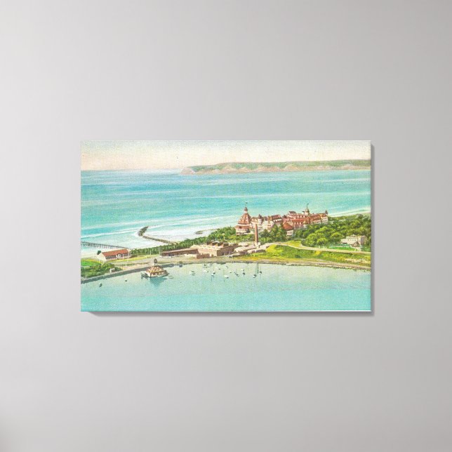Aerial View of Hotel del Coronado Canvastryck (Framsida)