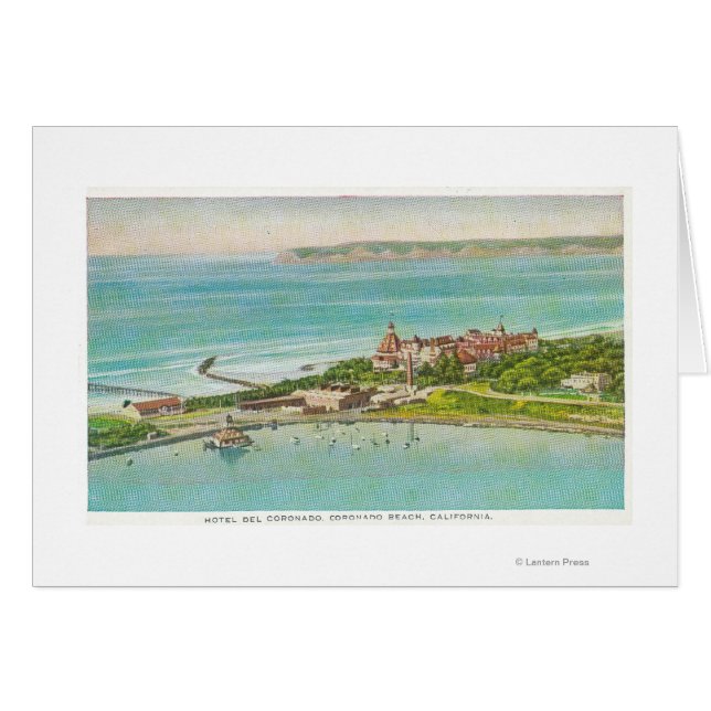 Aerial View of Hotel del Coronado Hälsningskort (Framsidan Horizontal)