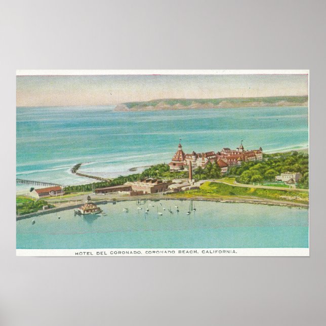 Aerial View of Hotel del Coronado Poster (Framsidan)