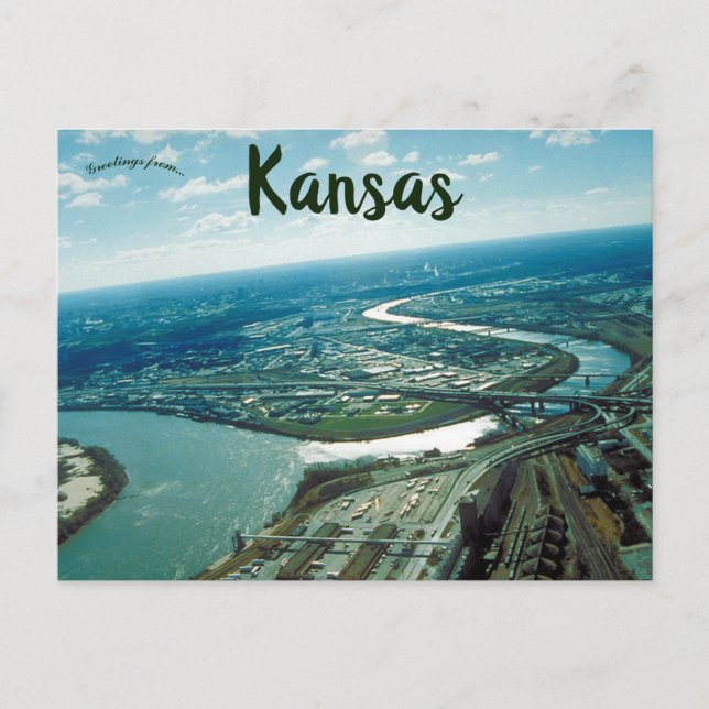 Aerial View of Kansas City Kansas Vykort (Framsida)