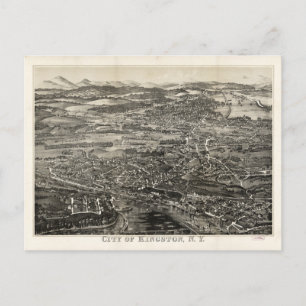 Aerial View of Kingston, New York (1875) Vykort