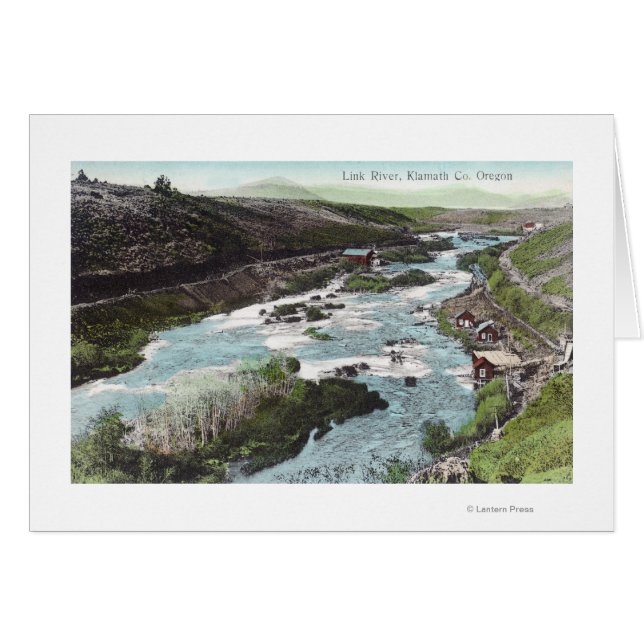 Aerial View of Link RiverKlamath County, ELLER Hälsningskort (Framsidan Horizontal)