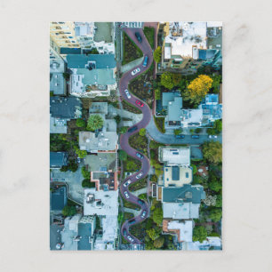 AERIAL VIEW OF LOMBARD STREET, SAN FRANCISCO, USA VYKORT