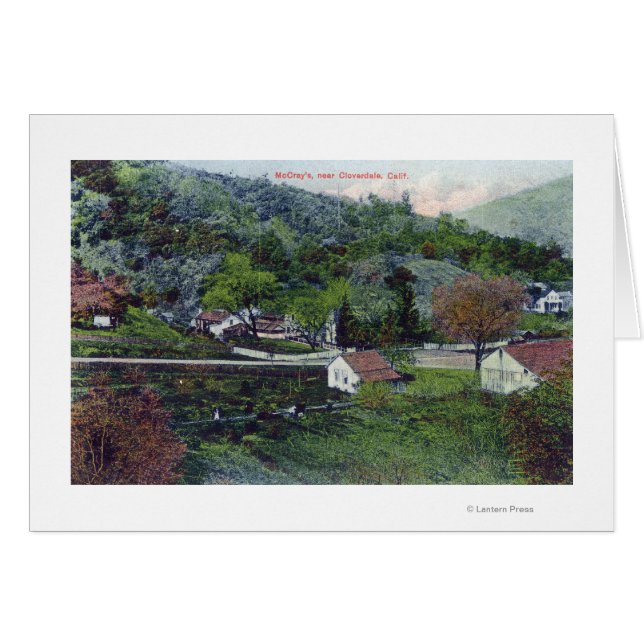 Aerial View of McCray's Cloverdale, CA Hälsningskort (Framsidan Horizontal)