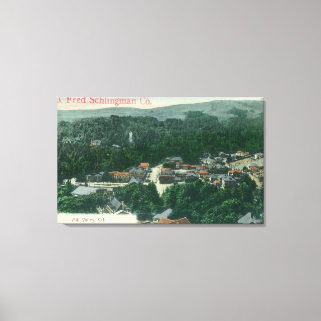 Aerial View of Mill ValleyMill Valley, CA Canvastryck (Framsida)