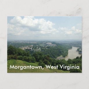 Aerial View of Morgantown WV, Mon River Postcards Vykort