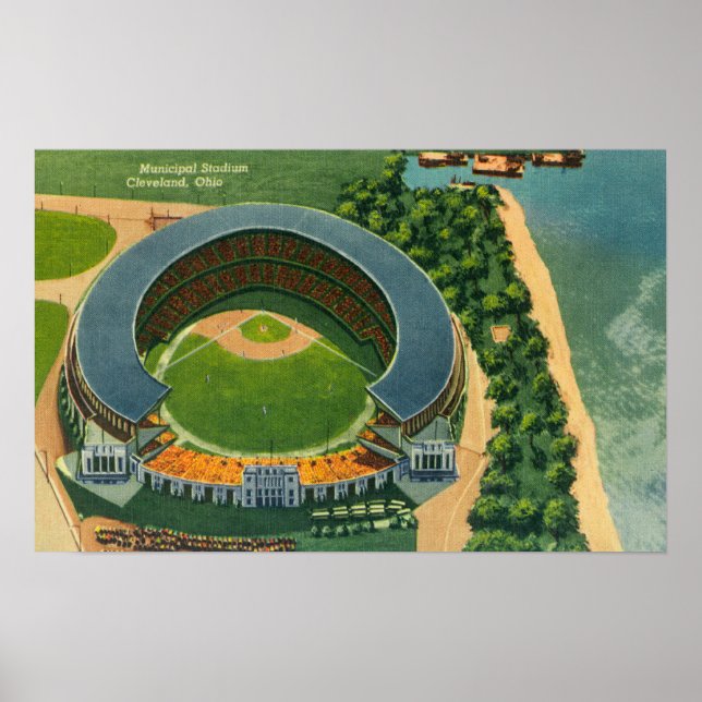 Aerial View of Municipal StadiumCleveland, OH Poster (Framsidan)
