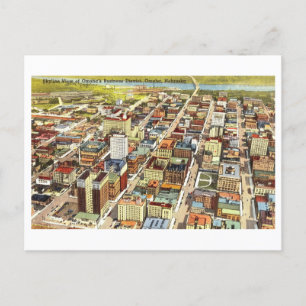 Aerial View of Omaha, Nebraska, Vintage Vykort