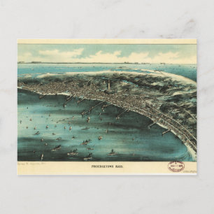 Aerial View of Provincetown, Massachusetts (1910) Vykort