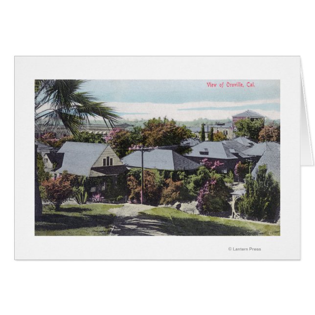 Aerial View of Residence SectionOroville, CA Hälsningskort (Framsidan Horizontal)