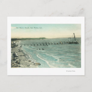 Aerial View of San Mateo Beach and Pier Vykort