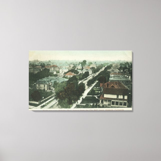 Aerial View of Santa Clara AveAlameda, CA Canvastryck (Framsida)