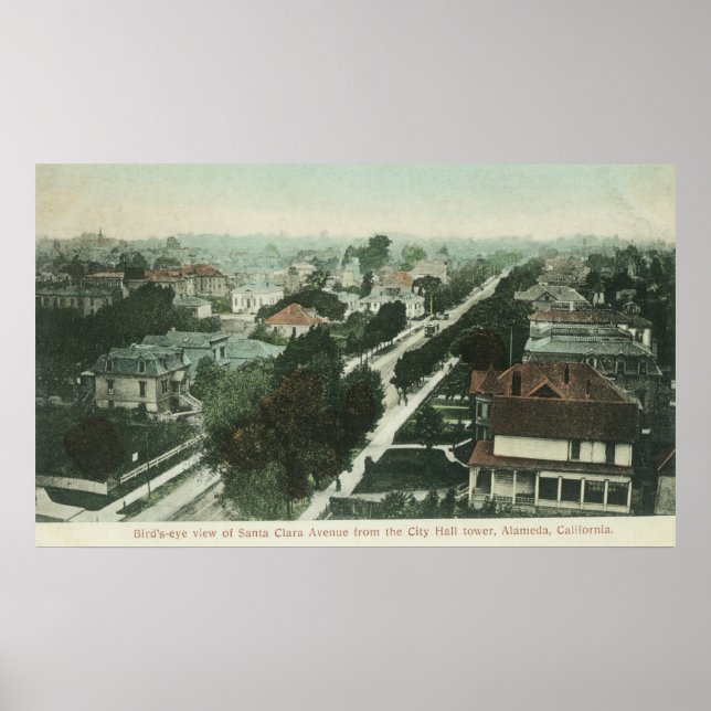 Aerial View of Santa Clara AveAlameda, CA Poster (Framsidan)