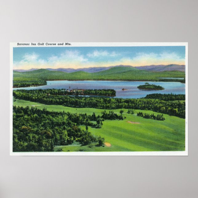 Aerial View of Saranac Inn Golf Course & Poster (Framsidan)